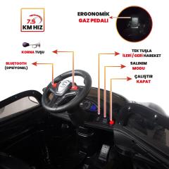 Uj Toys Jagor Uzaktan Kumandalı Akülü Araba 12V-Siyah