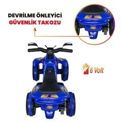 Uj Toys Müzikli ve Led Işıklı Akülü Atv 6V Safari-Mavi