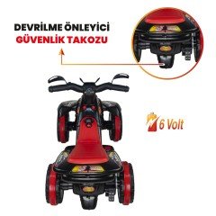 Uj Toys Müzikli ve Led Işıklı Akülü Atv 6V Safari-Siyah