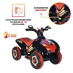 Uj Toys Müzikli ve Led Işıklı Akülü Atv 6V Ranger-Siyah