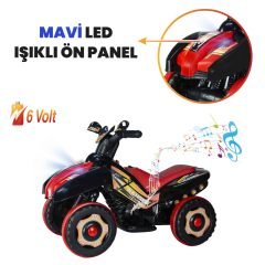 Uj Toys Müzikli ve Led Işıklı Akülü Atv 6V Ranger-Siyah