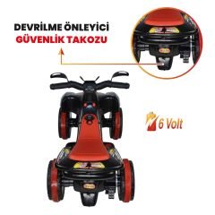 Uj Toys Müzikli ve Led Işıklı Akülü Atv 6V Ranger-Siyah