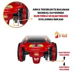 Uj Toys Müzikli ve Led Işıklı Akülü Atv 6V Buddy-Kırmızı
