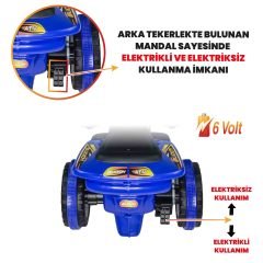 Uj Toys Müzikli ve Led Işıklı Akülü Atv 6V Buddy-Mavi