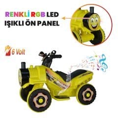 Uj Toys Müzikli ve Led Işıklı Akülü Atv 6V Buddy-Sarı