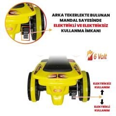 Uj Toys Müzikli ve Led Işıklı Akülü Atv 6V Buddy-Sarı