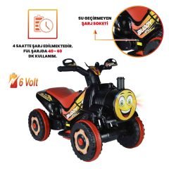 Uj Toys Müzikli ve Led Işıklı Akülü Atv 6V Buddy-Siyah