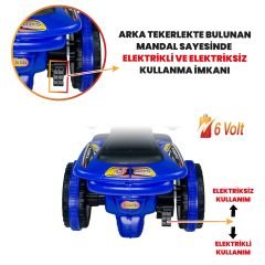 Uj Toys Müzikli ve Led Işıklı Akülü Atv 6V Karınca-Mavi