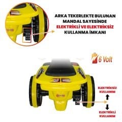 Uj Toys Müzikli ve Led Işıklı Akülü Atv 6V Karınca-Sarı