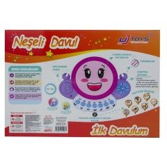 Uj Toys Müzikli ve Işıklı Neşeli Davul-Mavi Kırmızı