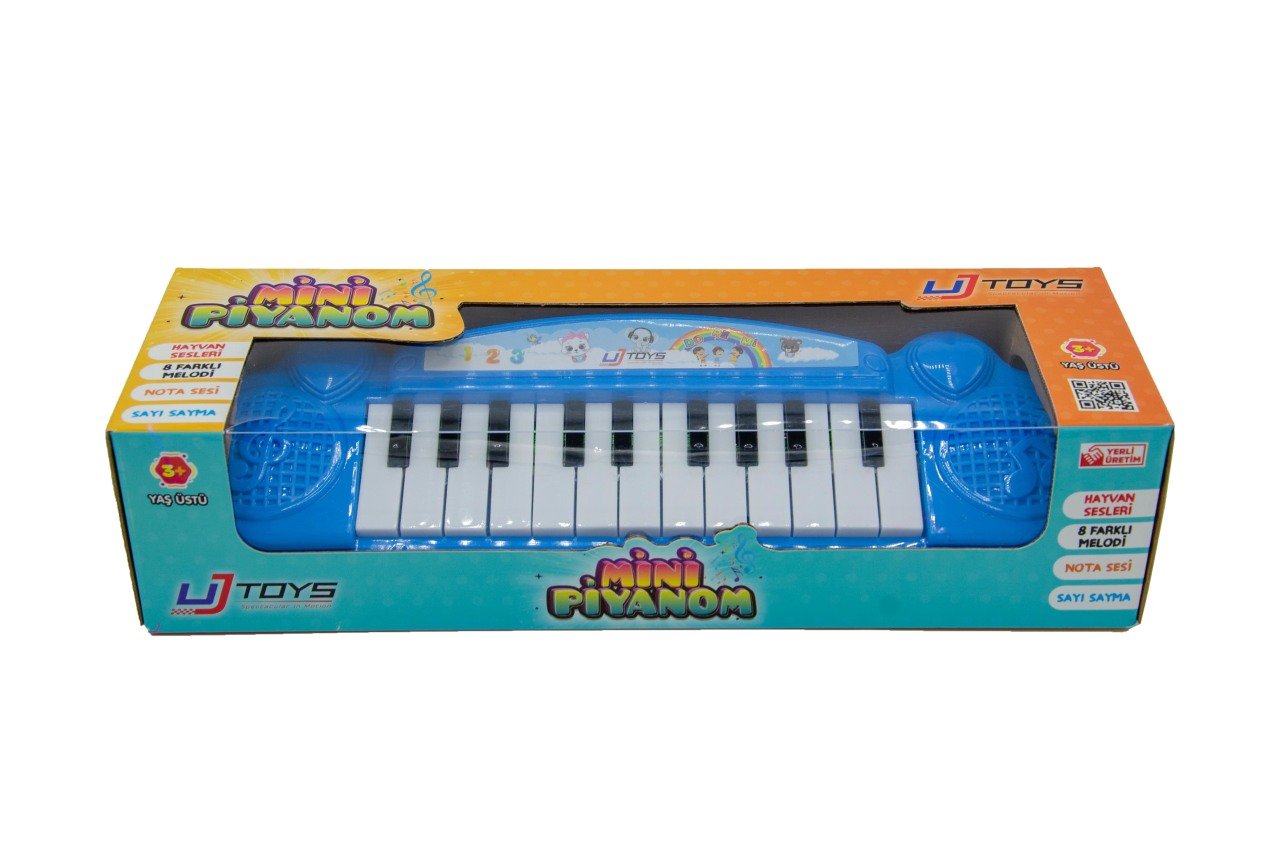 Uj Toys Melodili Kutulu Mini Piyanom-Mavi