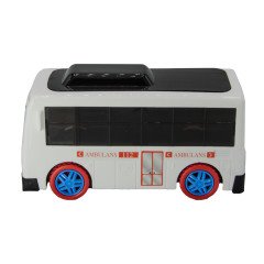 Uj Toys Sesli ve Işıklı Çarp Dön Sevimli Ambulans-Beyaz