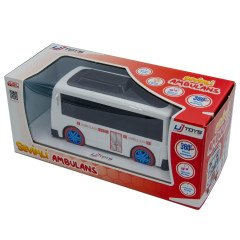 Uj Toys Sesli ve Işıklı Çarp Dön Sevimli Ambulans-Beyaz