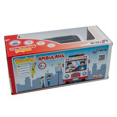 Uj Toys Sesli ve Işıklı Çarp Dön Sevimli Ambulans-Beyaz