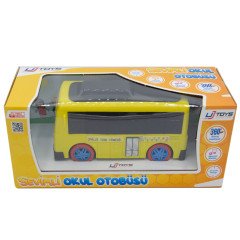 Uj Toys Sesli ve Işıklı Çarp Dön Sevimli Okul Otobüsü-Sarı