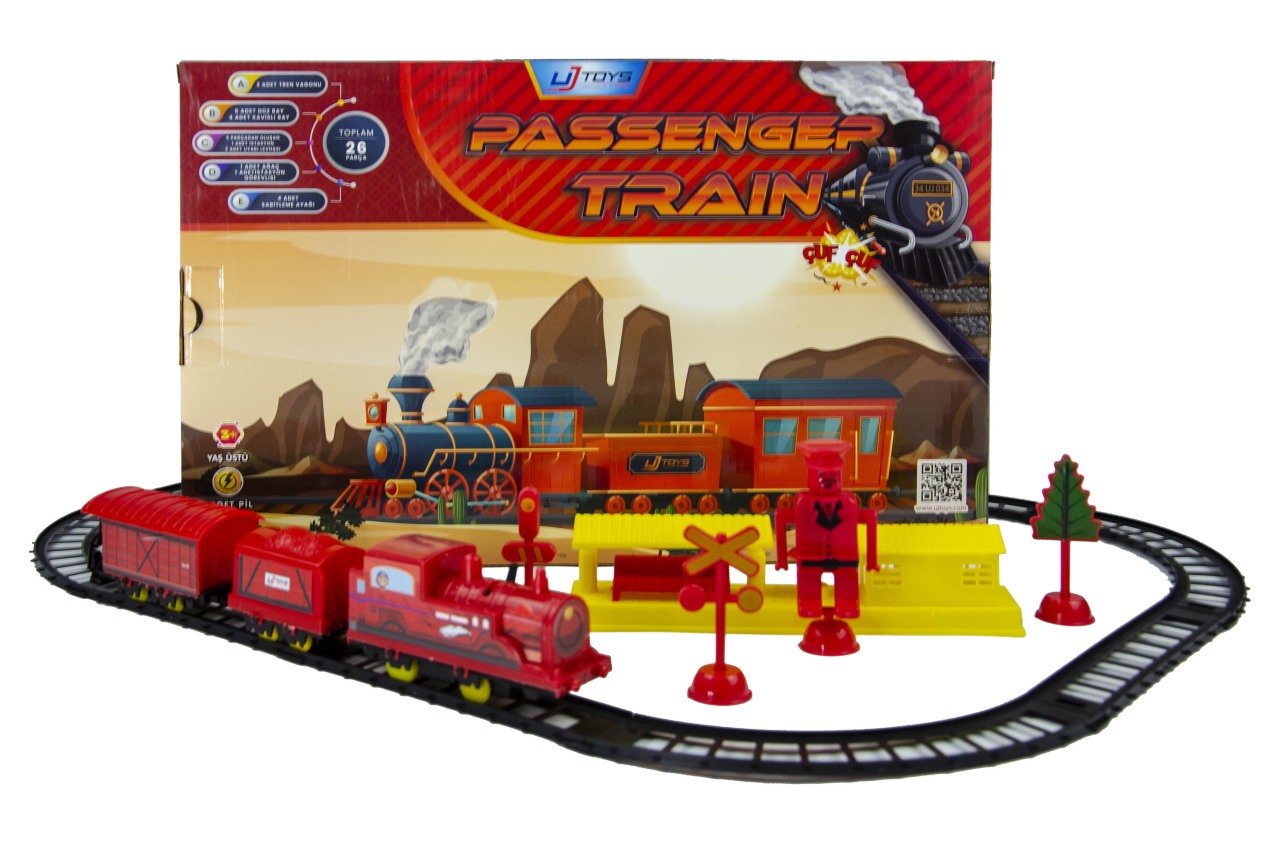 Uj Toys İstasyonlu Tren Seti-Kırmızı