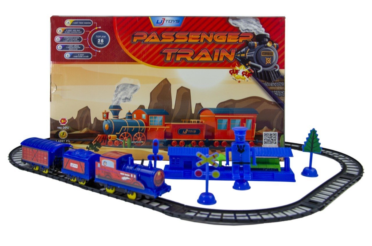 Uj Toys İstasyonlu Tren Seti-Mavi