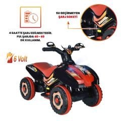 Uj Toys Uzaktan Kumandalı Akülü Atv 6V Ranger-Siyah