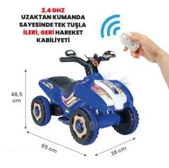 Uj Toys Uzaktan Kumandalı Akülü Atv 6V Ranger-Mavi