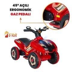 Uj Toys Uzaktan Kumandalı Akülü Atv 6V Ranger-Kırmızı
