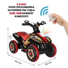 Uj Toys Uzaktan Kumandalı Akülü Atv 6V Safari-Siyah