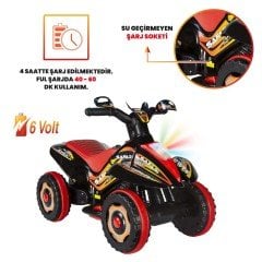 Uj Toys Uzaktan Kumandalı Akülü Atv 6V Safari-Siyah