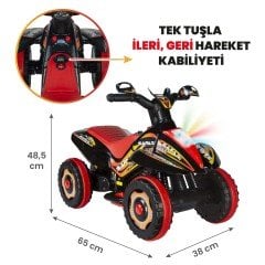 Uj Toys Uzaktan Kumandalı Akülü Atv 6V Safari-Siyah