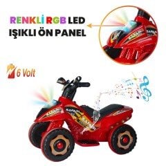 Uj Toys Uzaktan Kumandalı Akülü Atv 6V Safari-Kırmızı