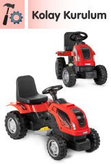 UJTOYS - KIRMIZI AKÜLÜ 6V TRAKTÖR