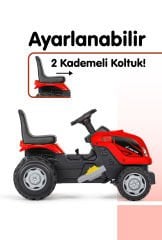 UJTOYS - KIRMIZI AKÜLÜ 6V TRAKTÖR