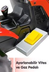 UJTOYS - KIRMIZI AKÜLÜ 6V TRAKTÖR