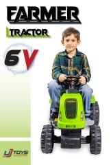 UJTOYS - YEŞİL AKÜLÜ 6V TRAKTÖR
