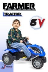 UJTOYS - MAVİ AKÜLÜ 6V TRAKTÖR
