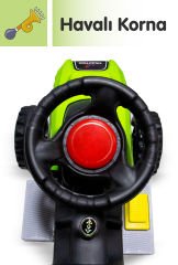 UJTOYS - KUMANDALI AKÜLÜ 6V YEŞİL RÖMORKLU TRAKTÖR