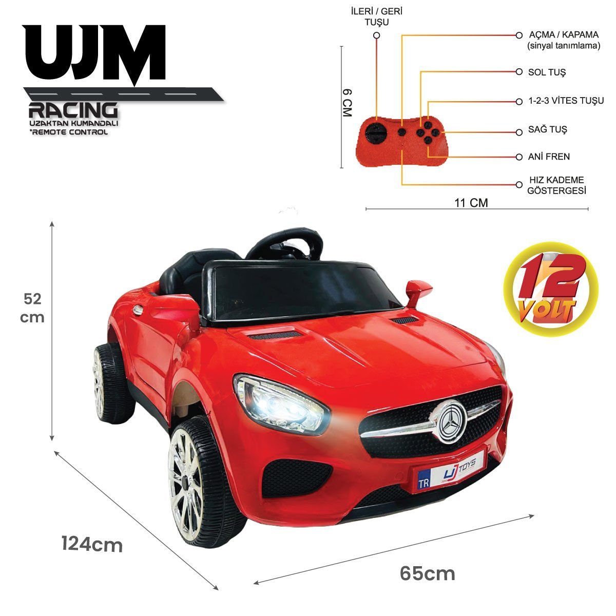 Uj Toys UJM Uzaktan Kumandalı Akülü Araba Kırmızı