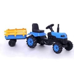 UJTOYS - BACALI PEDALLI RÖMORKLU TRAKTÖR MAVİ