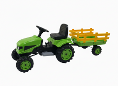 UJTOYS - B YENİ AKÜLÜ RÖMORKLU TRAKTÖR YEŞİL