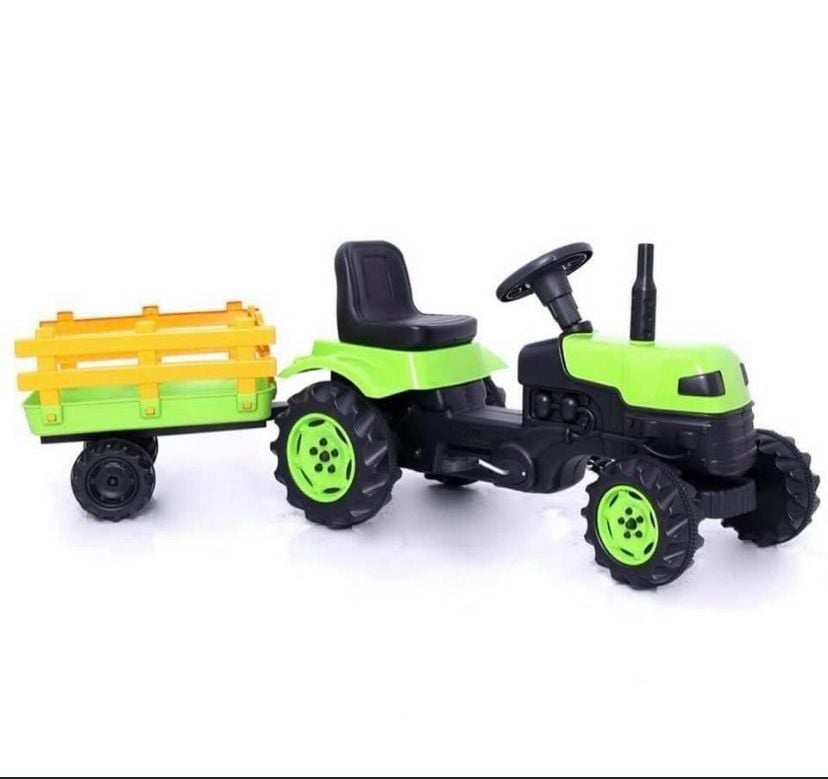 UJTOYS - BACALI PEDALLI RÖMORKLU TRAKTÖR YEŞİL