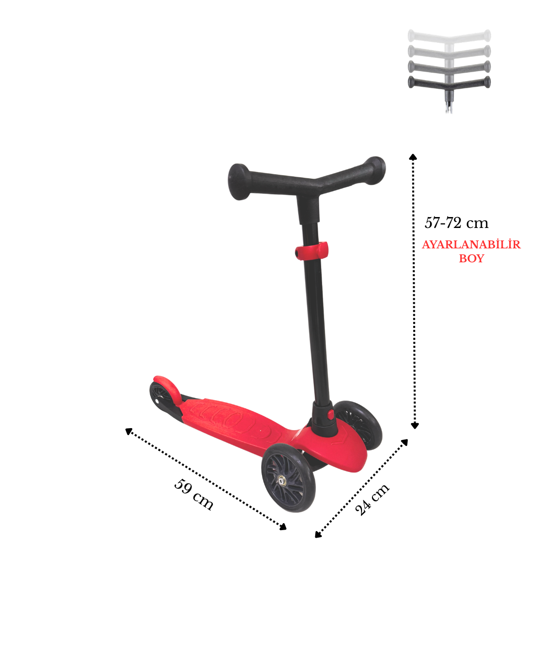 UJ TOYS 3 TEKERLEKLİ SCOOTER Kırmızı